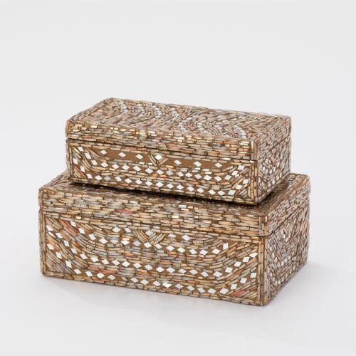 Glass Bangle Bracelet Box Taupe