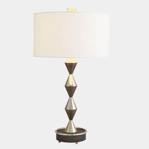 Jig Italian Diamond Table Lamp-Gunmetal/Nickel