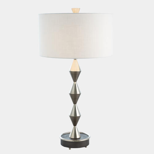 Jig Italian Diamond Table Lamp-Gunmetal/Nickel