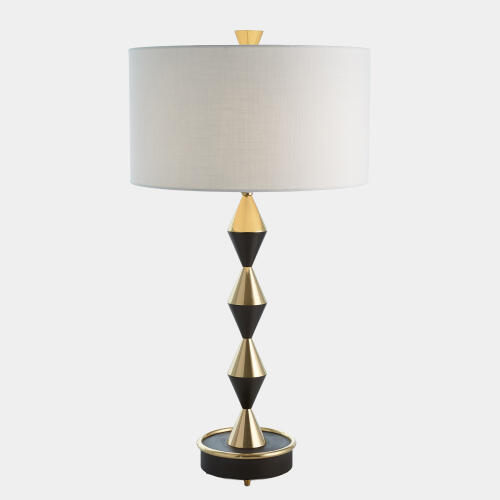 Jig Italian Diamond Table Lamp-Bronze/Brass