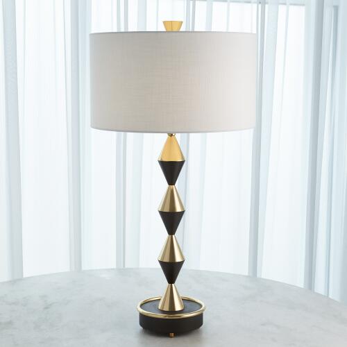 Italian Diamond Table Lamp-Bronze/Brass