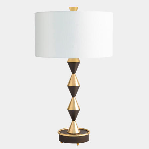 Italian Diamond Table Lamp-Bronze/Brass