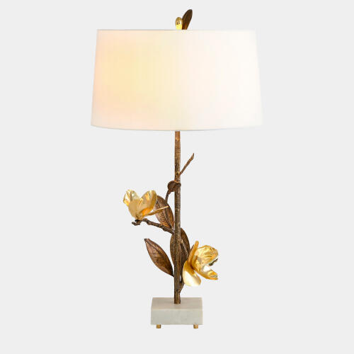 Magnolia Flower Table Lamp Left