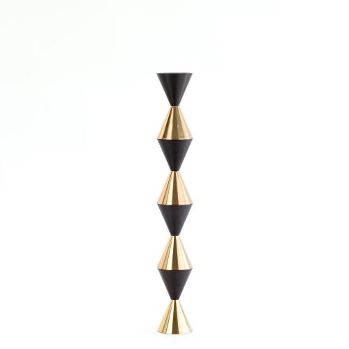 Italian Diamond Candle Holder-Bronze/Brass