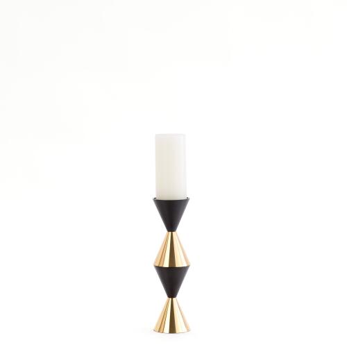 Italian Diamond Candle Holder-Bronze/Brass