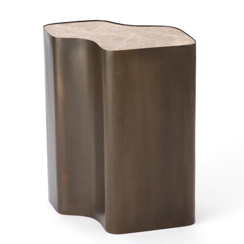 Organic Nesting Table-Bronze/Beige Marble