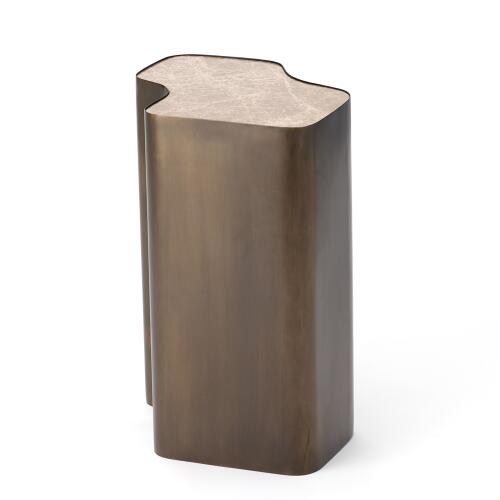 Organic Nesting Table-Bronze/Beige Marble
