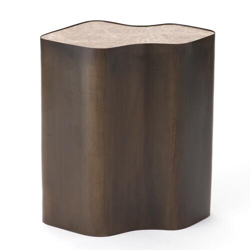Organic Nesting Table-Bronze/Beige Marble