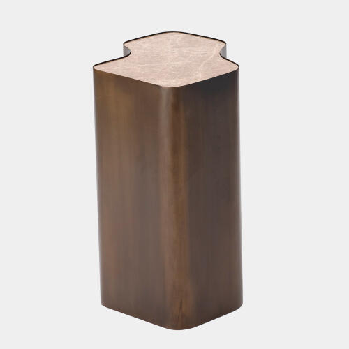 Arlo Organic Nesting Table-Bronze/Beige Marble