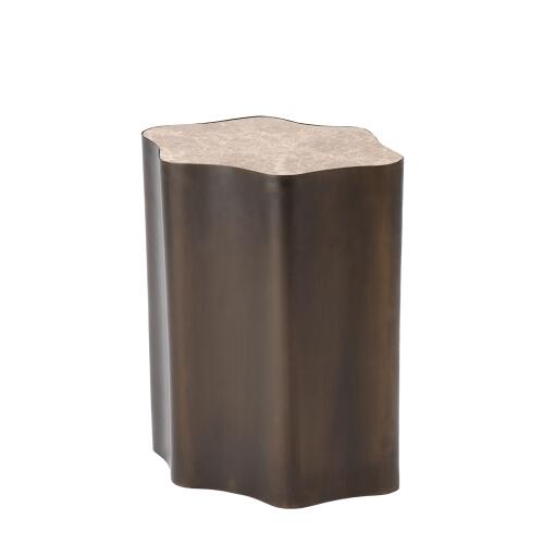 Organic Nesting Table-Bronze/Beige Marble