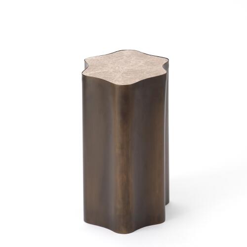 Organic Nesting Table-Bronze/Beige Marble