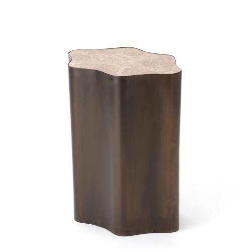 Organic Nesting Table-Bronze/Beige Marble