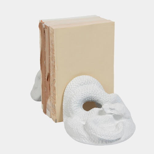 Snake Bookends-Matte White
