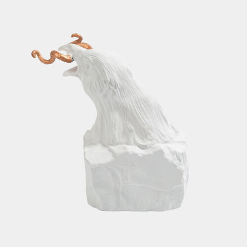 Raven with Worm-Matte White