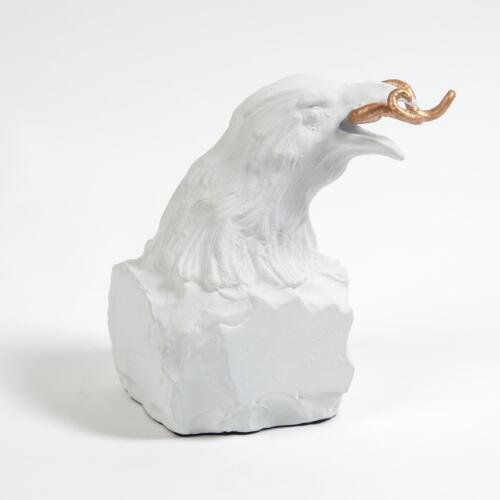 Raven with Worm-Matte White