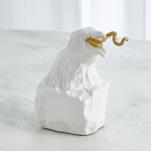 Raven with Worm-Matte White