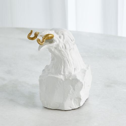 Raven with Worm-Matte White