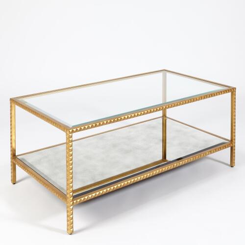 Stud Coffee Table-Gold Leaf