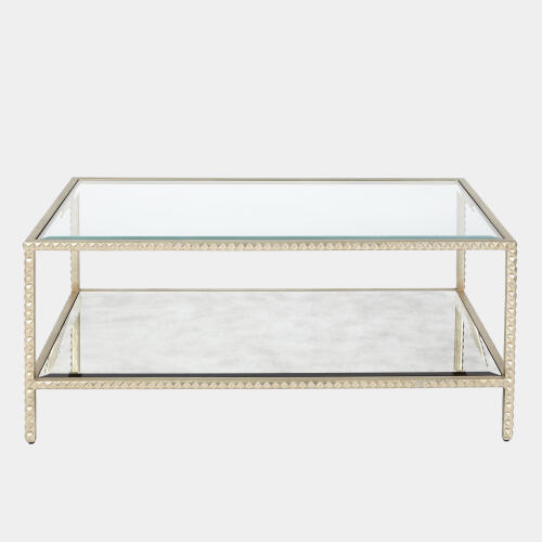 Stud Coffee Table-Silver Leaf