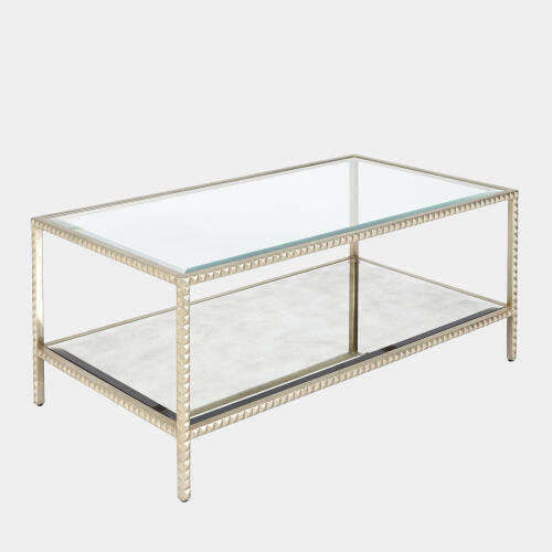 Stud Coffee Table-Silver Leaf