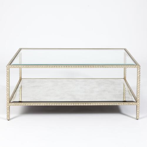 Stud Coffee Table-Silver Leaf