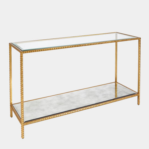 Stud Console Table-Gold Leaf