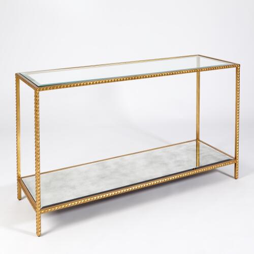 Stud Console Table-Gold Leaf