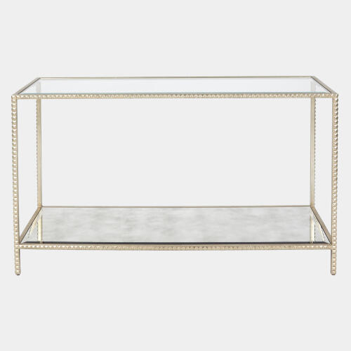 Stud Console Table-Silver Leaf