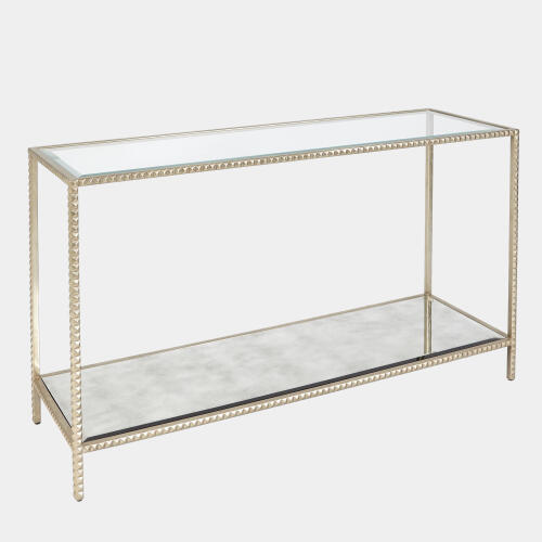 Stud Console Table-Silver Leaf