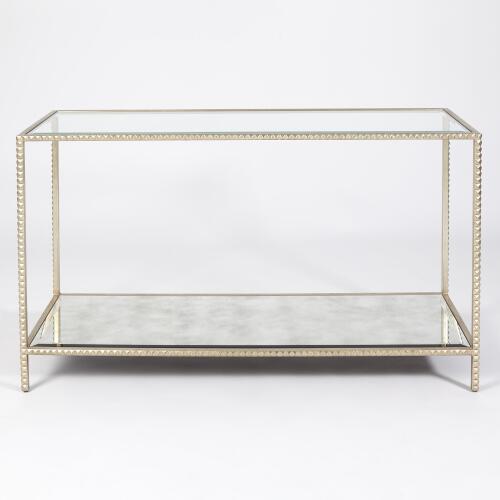 Stud Console Table-Silver Leaf