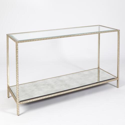 Stud Console Table-Silver Leaf