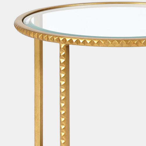 Stud End Table-Gold Leaf