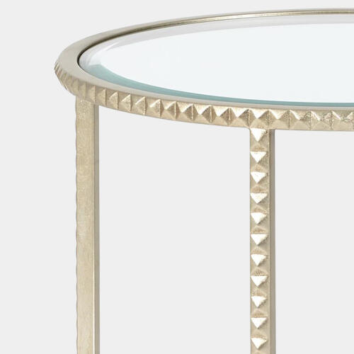 Stud End Table-Silver Leaf
