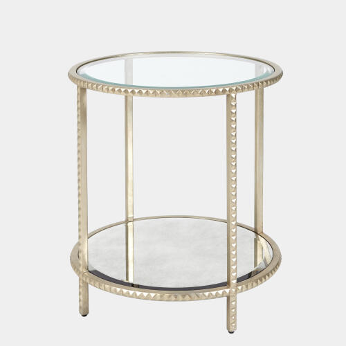 Stud End Table-Silver Leaf