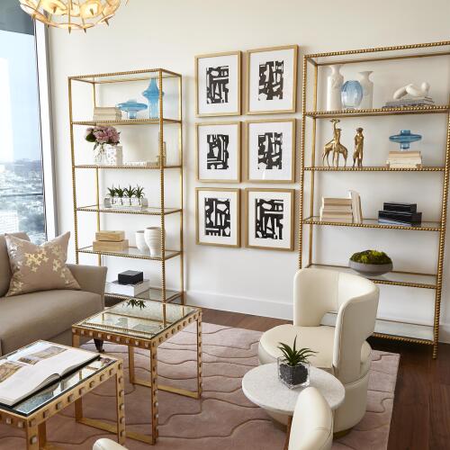 Stud Etagere-Gold Leaf