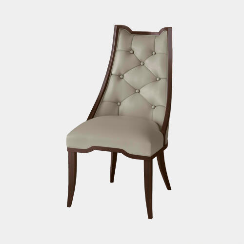 logan dining chair-walnut/gray leather