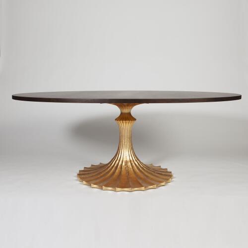 Flute Table Top-Oval-Walnut