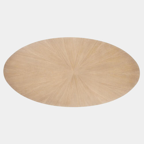 Landry Flute Table Top-Oval-Cerused Oak