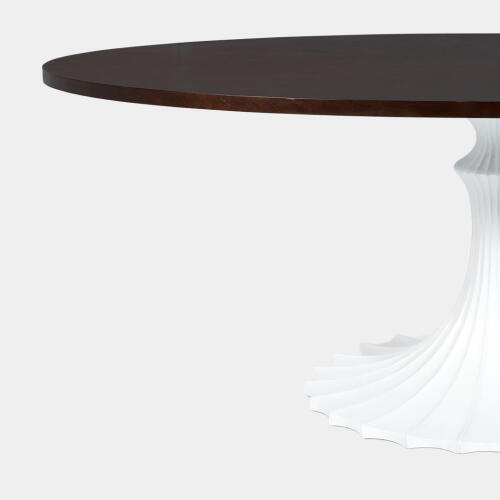 Landry Flute Table-78" Walnut Top-34" White Base