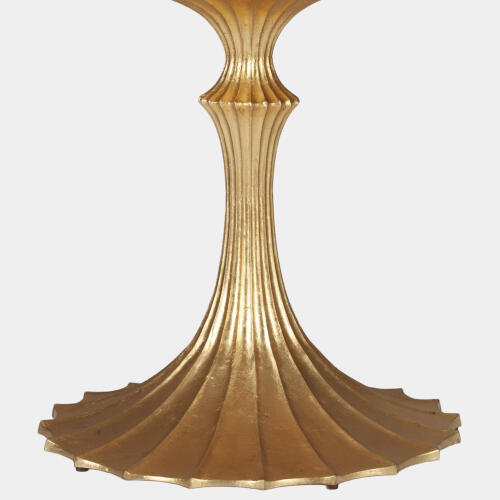 Landry Flute Table-96" Walnut Top-26" Gold Base