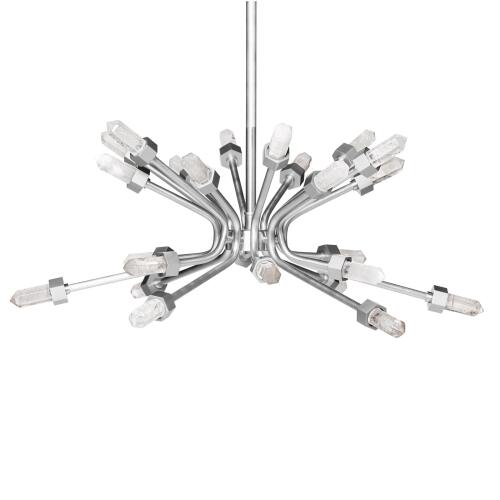 Quartz Burst Chandelier-Satin Nickel