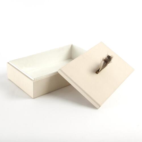 Harrington Box-Ivory Leather