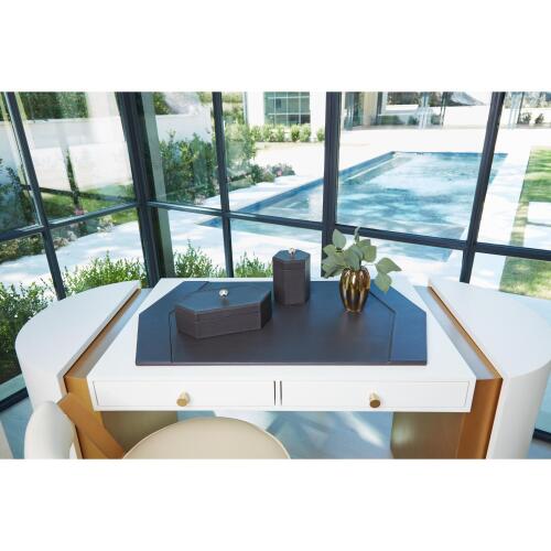 Tiffany Desk Blotter-Graphite Leather