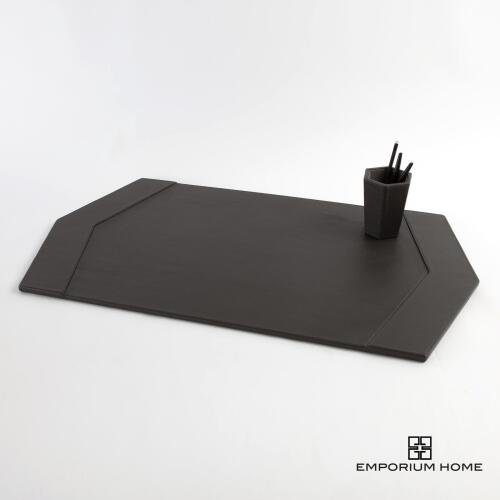 Tiffany Desk Blotter-Graphite Leather