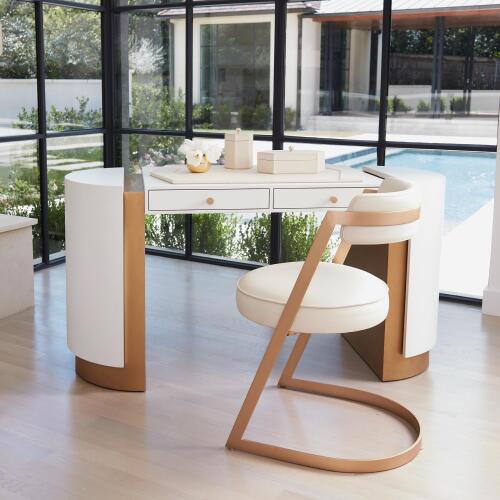 Tiffany Desk Blotter-Ivory Leather