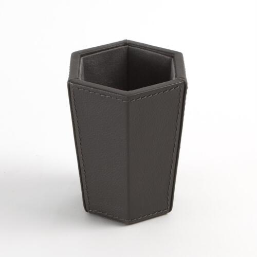 tiffany pencil cup-graphite leather