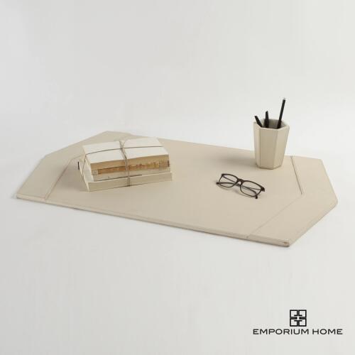 Tiffany Pencil Cup-Ivory Leather