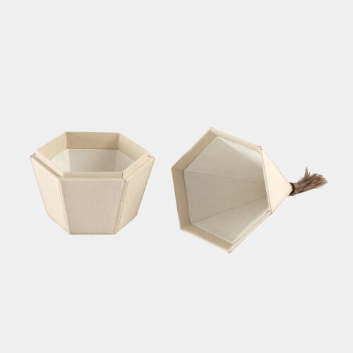 Zephyr Box-Ivory Leather