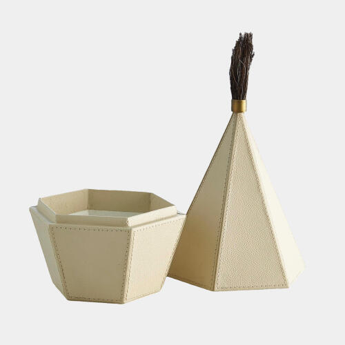 Zephyr Box-Ivory Leather