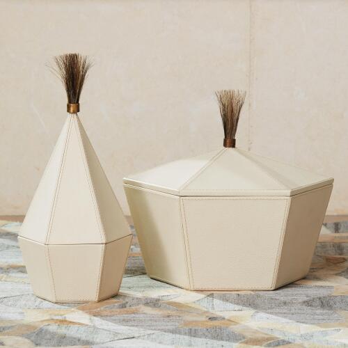 Zephyr Box-Ivory Leather